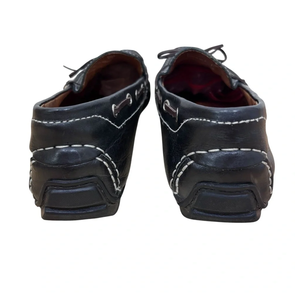 Peter Millar Black‎ Leather Driving Loafers Preppy